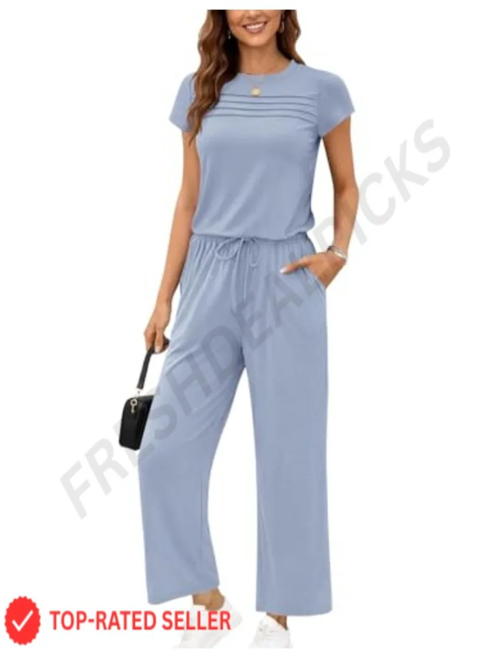 Women's Summer Romper Jumpsuit with Pockets Casual Vacation Outfit